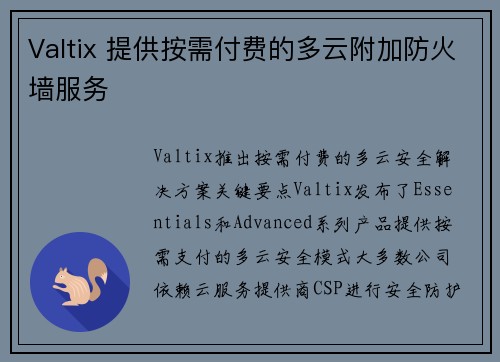 Valtix 提供按需付费的多云附加防火墙服务 